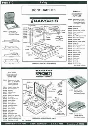 Transpec Roof Hatch Parts